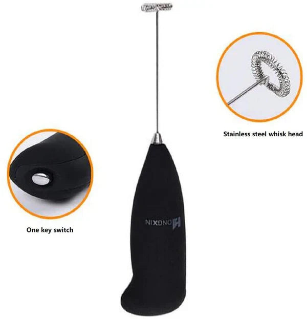 Premium Handheld Egg Beater and Battery Operated Milk Frother Mixer for Coffee, Cappuccino and Hot Chocolate