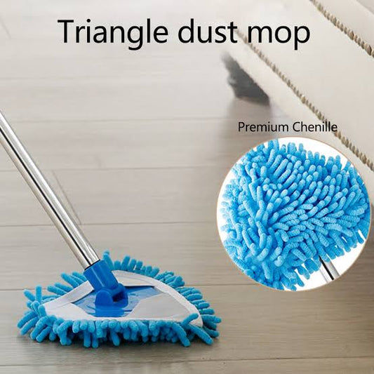 Triangle Shape Extendable Microfiber Mop – 360° Rotating Dust Cleaner