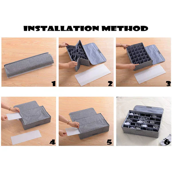 Foldable Closet Drawer Divider – Underwear & Socks Storage Organizer