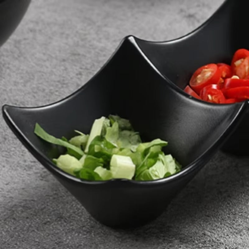 3-Compartment Dipping Sauce Dish – Durable & Multi-Purpose Condiment Server