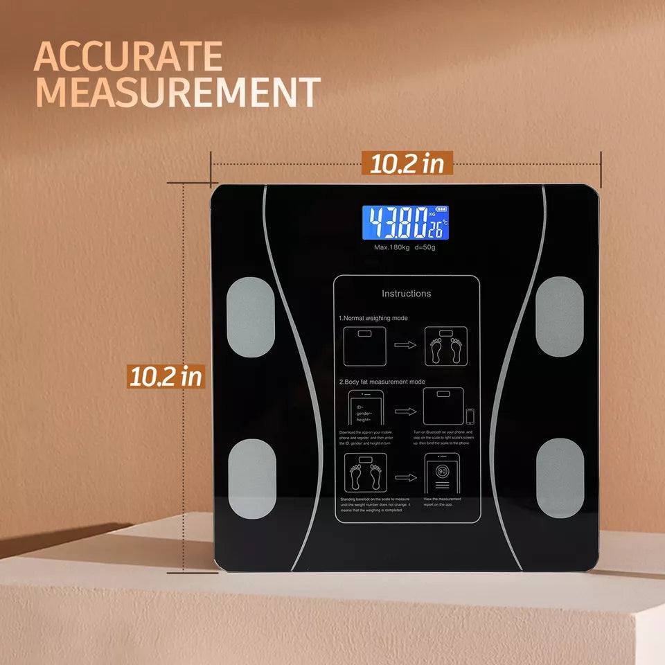 Digital Bluetooth Body Weight Scale – High Precision Smart Bathroom Scale with App Sync