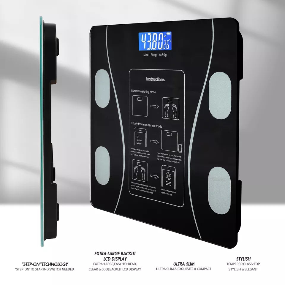 Digital Bluetooth Body Weight Scale – High Precision Smart Bathroom Scale with App Sync