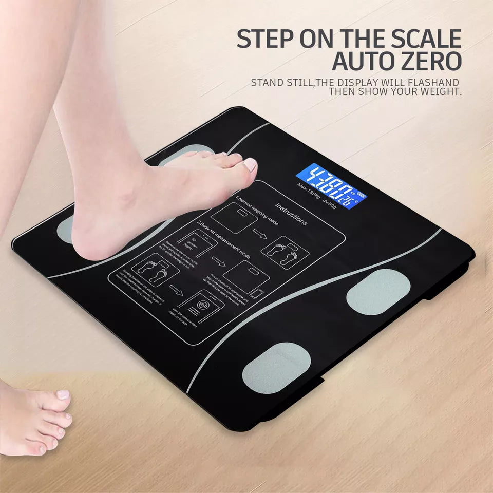Digital Bluetooth Body Weight Scale – High Precision Smart Bathroom Scale with App Sync