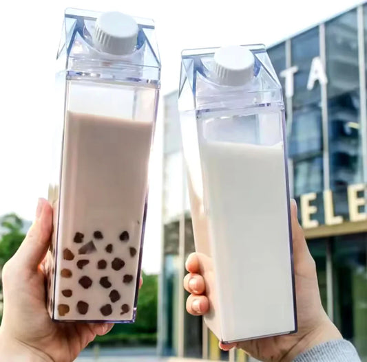 1000ml Transparent Milk Bottle – Portable Juice Thermos & Detox Water Bottle