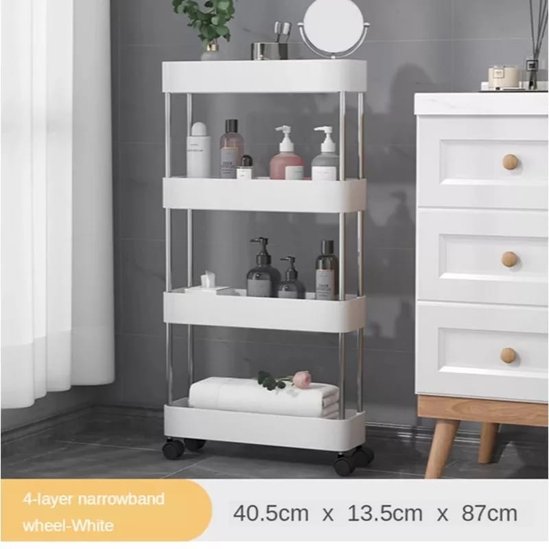4-Layers Storage Rack Trolley – Portable Multi-Purpose Organizer
