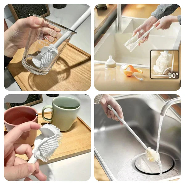 Long Handle Silicone Bottle Cleaning Brush – Flexible & Durable Scrubber