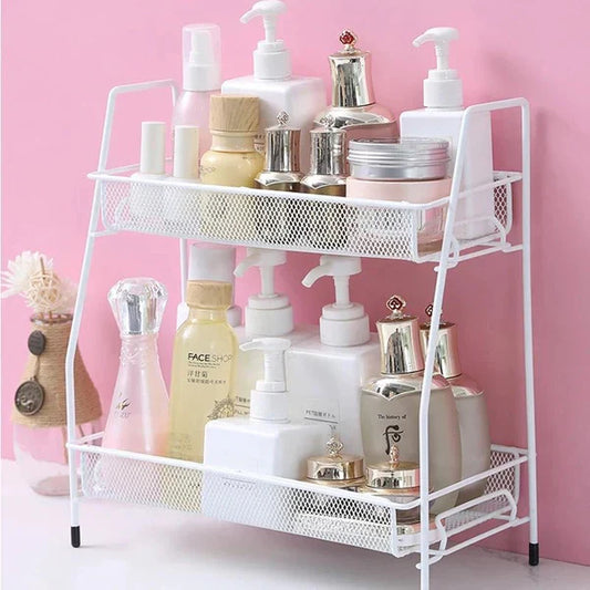 2-Layer Metal Stand Kitchen Storage Rack – Multipurpose Organizer for Kitchen & Bathroom in Pakistan