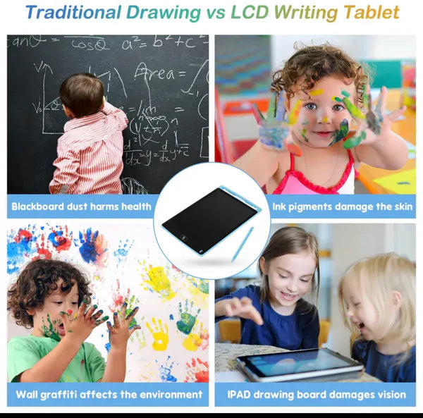 Large 12-Inch LCD Colorful Writing Tablet for Kids – Reusable Drawing & Learning Board