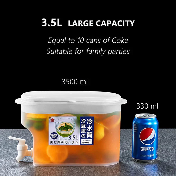 3.5L Beverage & Juice Dispenser – Large Capacity Cold Drink Container with Tap