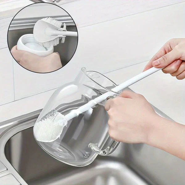 Long Handle Silicone Bottle Cleaning Brush – Flexible & Durable Scrubber