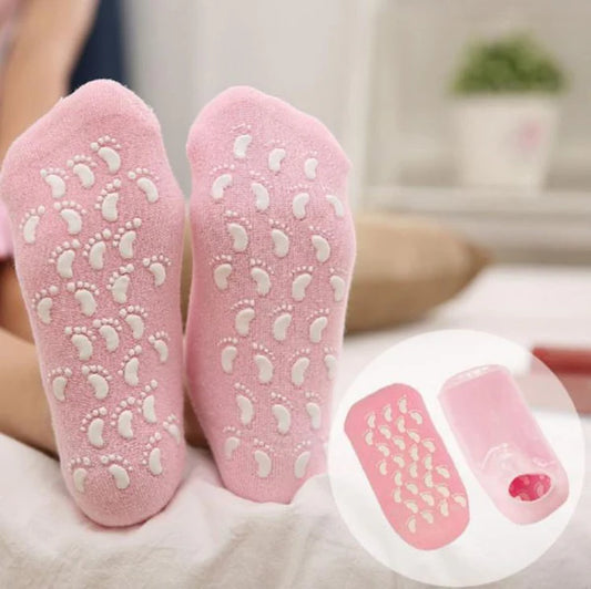Foot Spa Gel Moisturizing Socks – Anti-Crack Silicone Foot Protector & Reusable Pedicure Care Sock