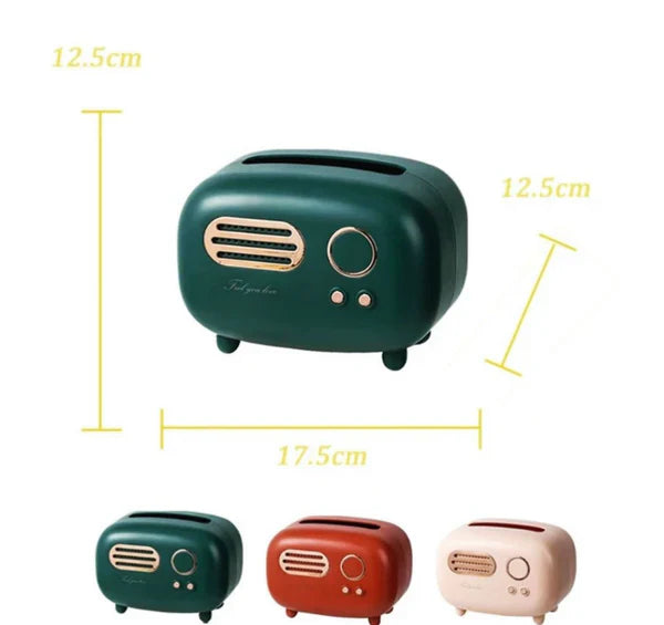 Retro Radio Design Tissue Box – Stylish Home & Car Tissue Holder