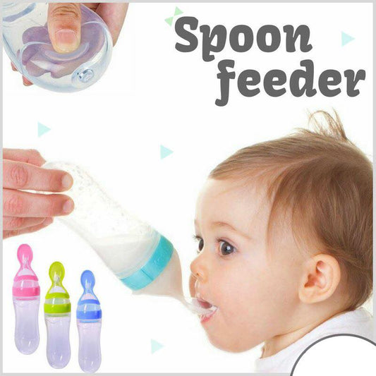 Baby Silicone Spoon Feeder – Soft Tip – Ideal for Cerelac & Purees