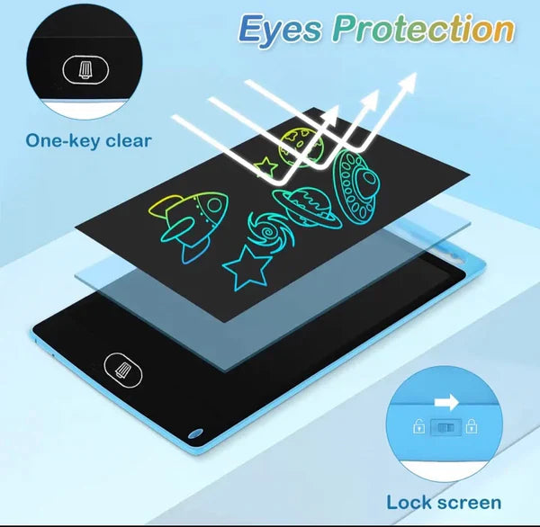 Large 12-Inch LCD Colorful Writing Tablet for Kids – Reusable Drawing & Learning Board