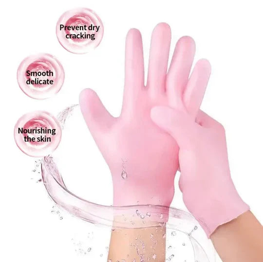 Silicone Gel Moisturizing Gloves – Hand Spa Manicure Gloves for Dry, Cracked & Rough Skin