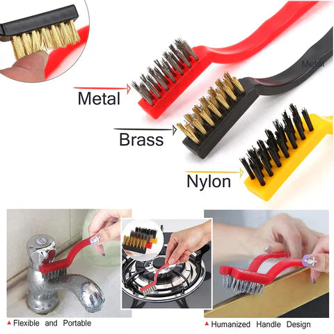 3 Pcs Wire Brush Set – Heavy-Duty Steel Brushes for Cleaning & Industrial Use