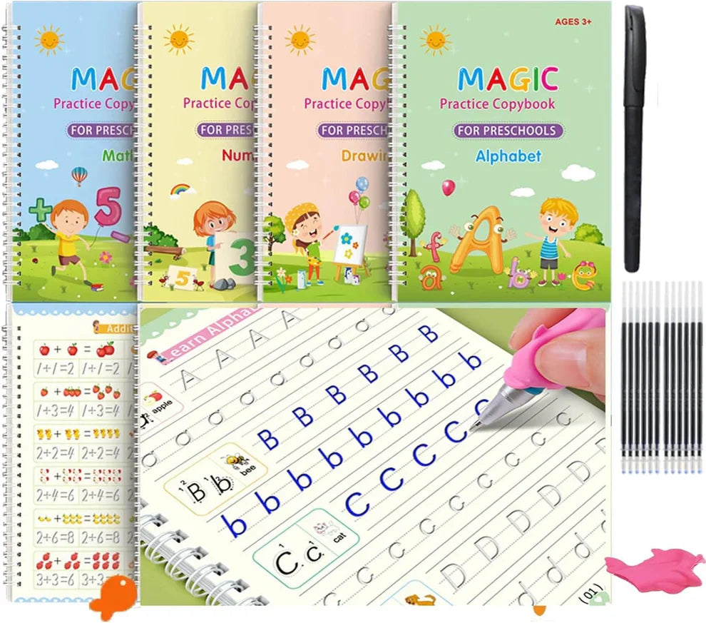 4pcs Sank Magic Practice Copybook with 10 refills for kids