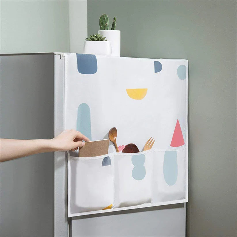 Imported - Waterproof & Dustproof Fridge Top Cover with Side Pockets