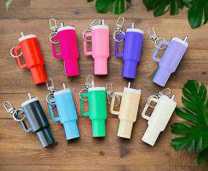 New Mini Stanley Keychain – Colorful Mini Tumbler Keychain for Handbags, Backpacks & Gifts