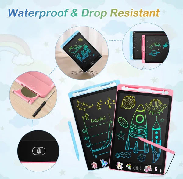 Large 12-Inch LCD Colorful Writing Tablet for Kids – Reusable Drawing & Learning Board