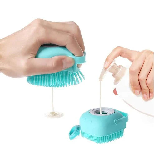 Silicone Soft Bath Body Brush with Shampoo Dispenser – Gentle & Easy Shower Scrubbing