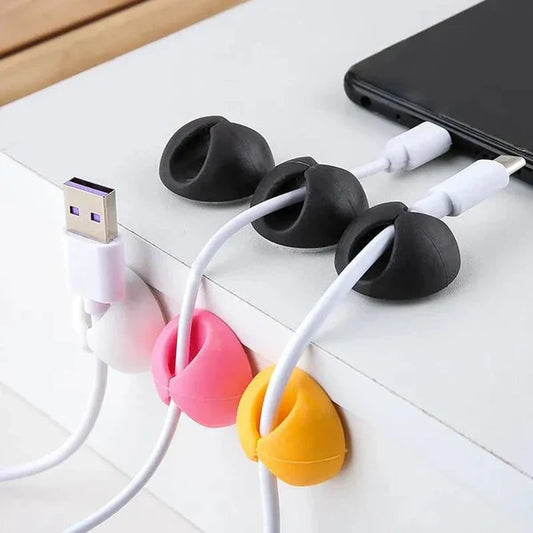 6 Pcs Self-Adhesive Silicone Cable Clips – Wire Organizer Set