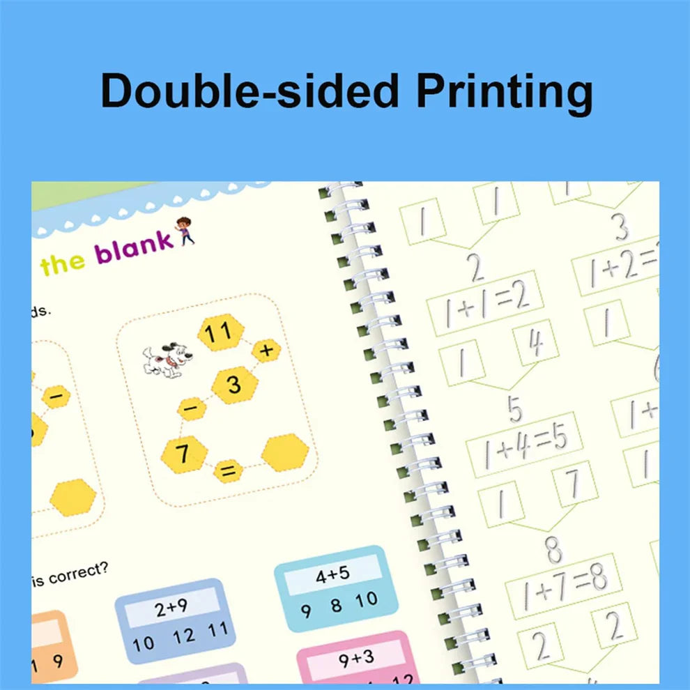 4pcs Sank Magic Practice Copybook Set – Reusable Handwriting Books with 10 Refills for Kids