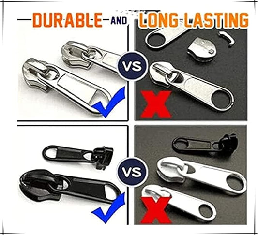 6 Pcs Instant Zip Puller Repair Kit – Removable Zipper Slider Replacement Set for Jackets, Bags & Clothes | Premium Quality