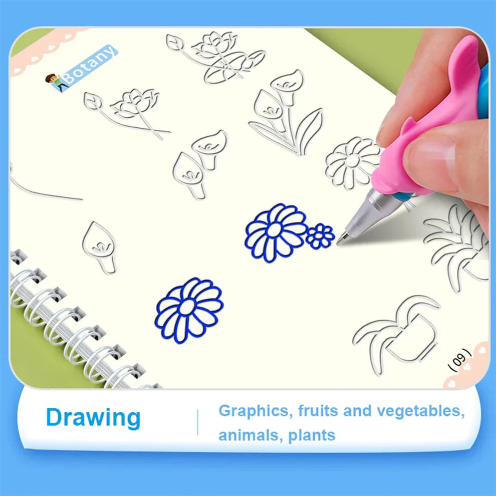 4pcs Sank Magic Practice Copybook Set – Reusable Handwriting Books with 10 Refills for Kids