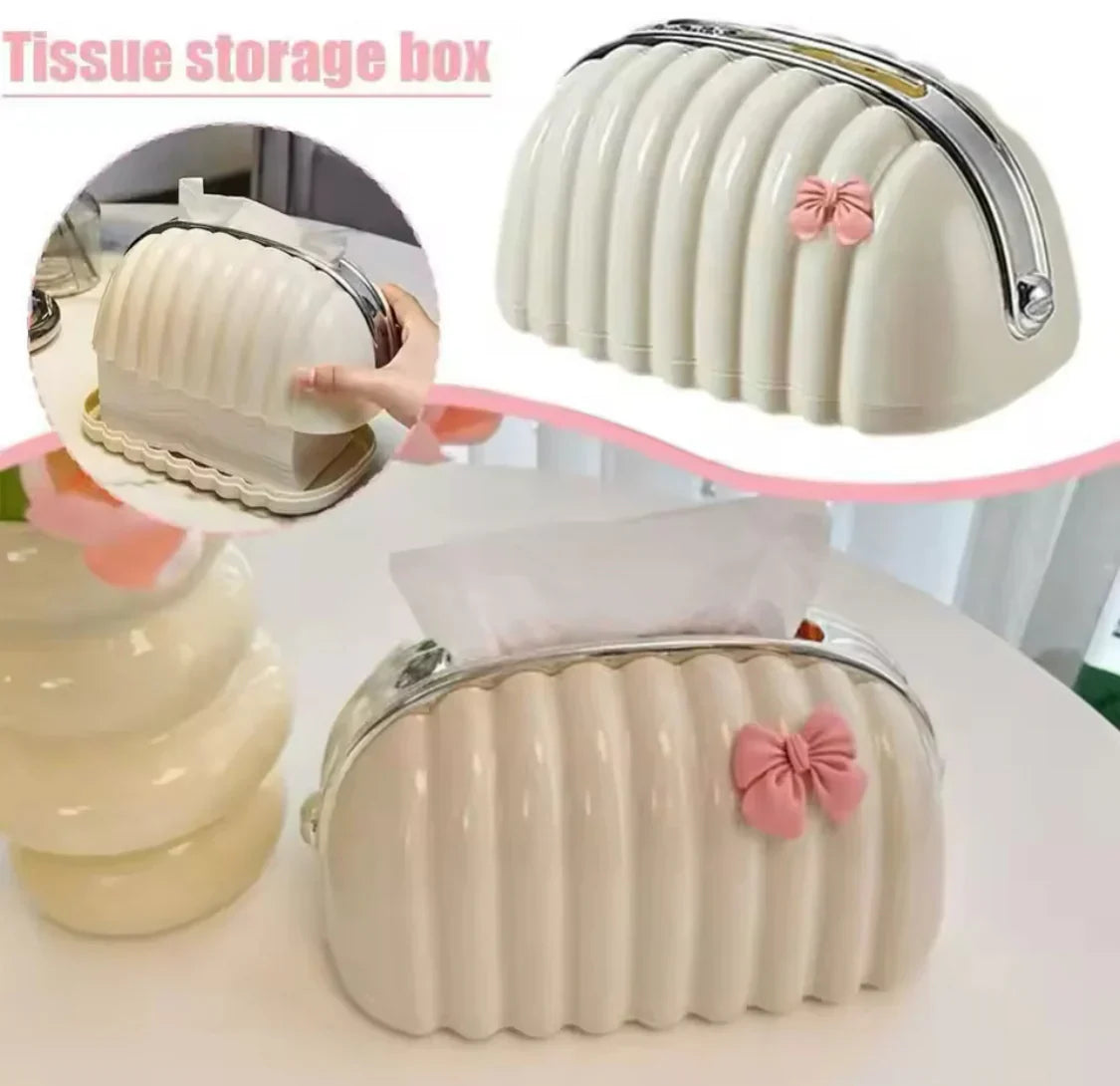Luxury Creative Shell Tissue Box – Bread Style Decorative Napkin Holder for Tea Table & Living Room Décor