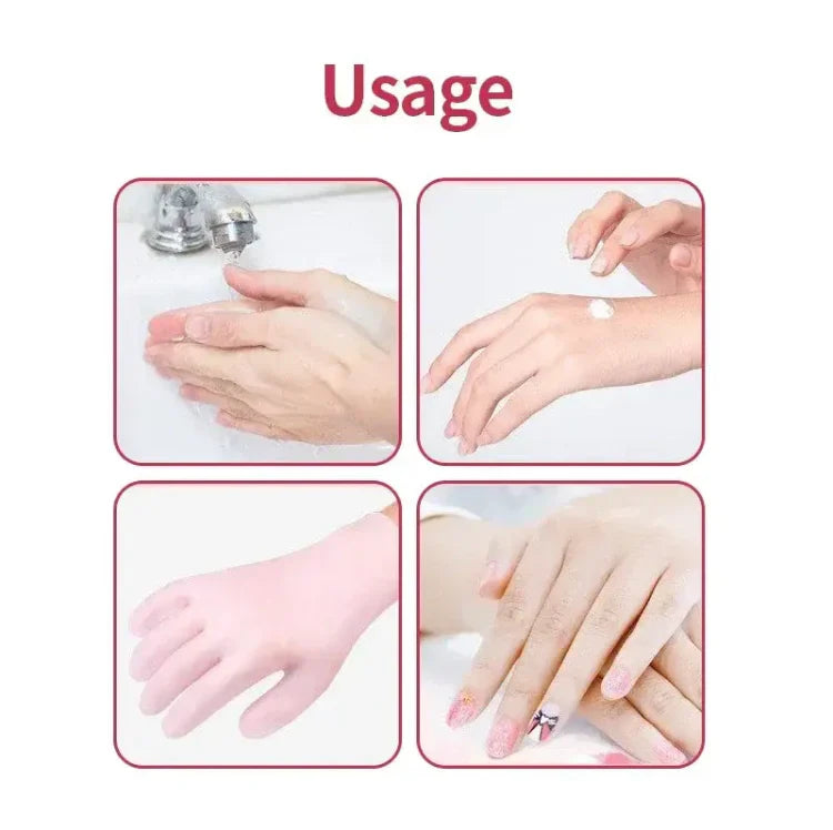 Silicone Gel Moisturizing Gloves – Hand Spa Manicure Gloves for Dry, Cracked & Rough Skin