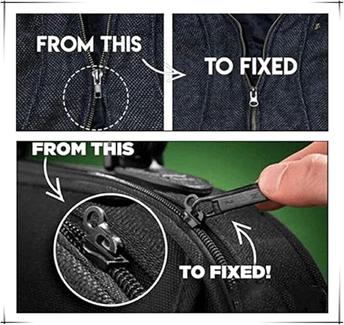 6 Pcs Instant Zip Puller Repair Kit – Removable Zipper Slider Replacement Set for Jackets, Bags & Clothes | Premium Quality