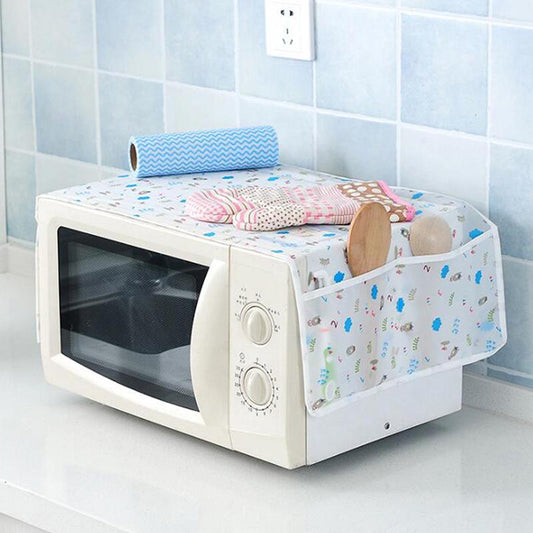 Imported - Dustproof & Waterproof Microwave Oven Cover with Side Pockets