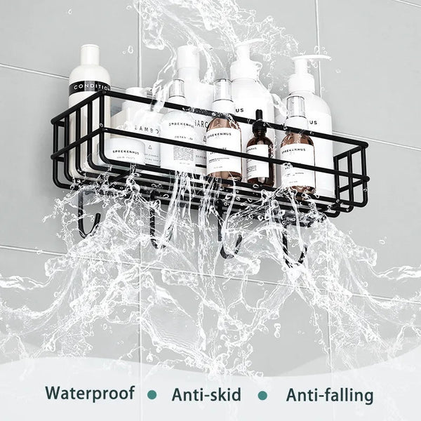 Rectangle Metal Organizer Stand with Hooks – Wall Mounted Storage Rack