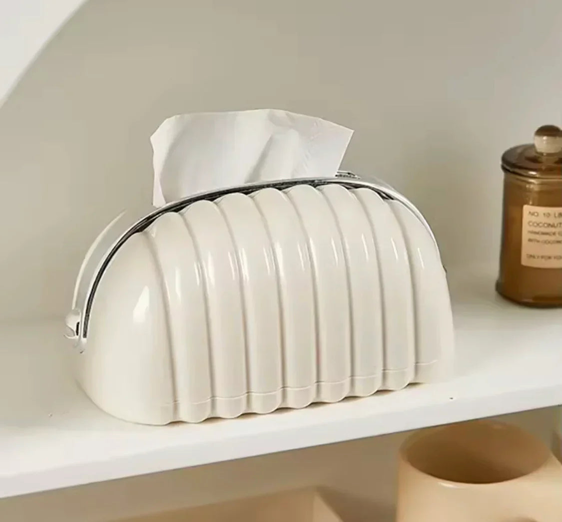 Luxury Creative Shell Tissue Box – Bread Style Decorative Napkin Holder for Tea Table & Living Room Décor