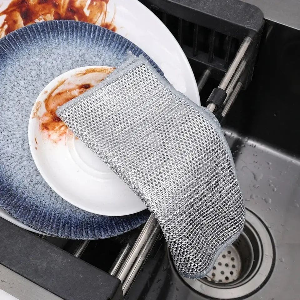 Steel Wire Dishwashing Cloth – Heavy Duty Scrubber for Pots & Pans