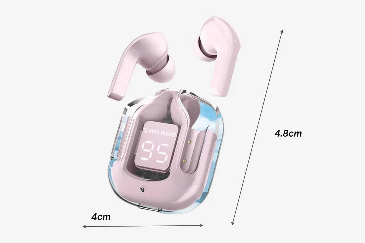 Air 31 Wireless Transparent Earbuds – Bluetooth 5.3, Touch Control, HD Sound