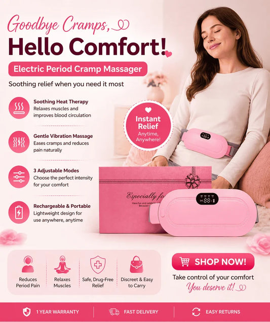 Electric Period Cramp Massager – Menstrual Cramp Relief Heating Belt