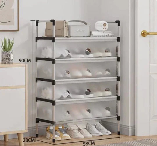 Premium 5-Layer Large Capacity Shoe Organizer – Dustproof Household Shoe Rack & Cabinet Storage Shelf
