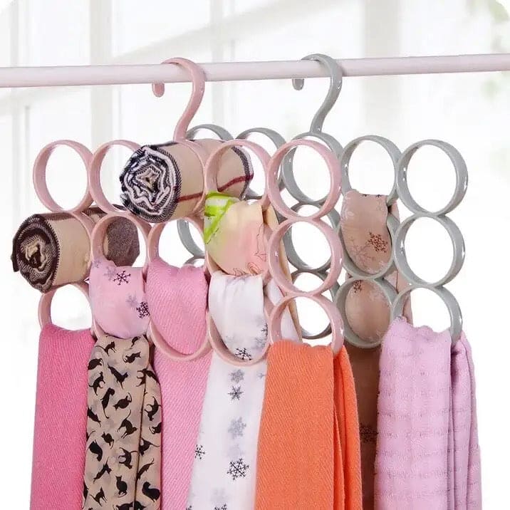 Premium 15-Ring Scarf Hanger – Multipurpose Closet Organizer for Scarves, Ties & Accessories in Pakistan