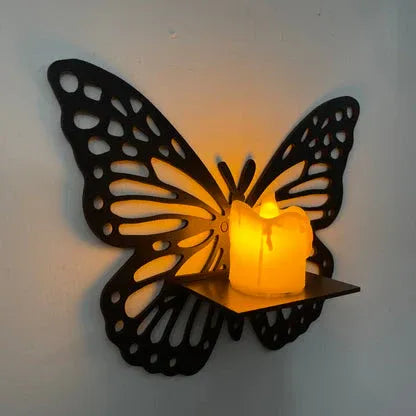 Butterfly Wooden Shelf – Decorative Wall Mounted Organizer (6x8")