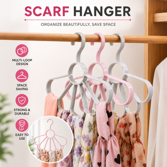 Flower Shaped Hijab & Scarf Organizer – 5 Rings Space-Saving Hanger for Wardrobe & Closet in Pakistan