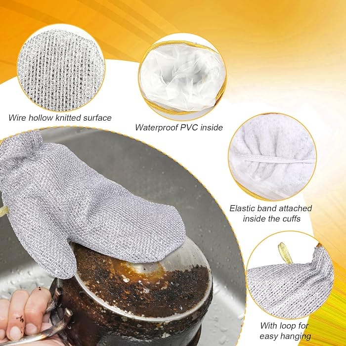 Premium Steel Wire Dishwashing Gloves – Cut Resistant Kitchen Gloves in Pakistan