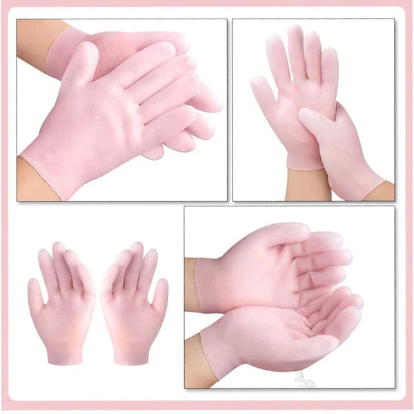 Silicone Gel Moisturizing Gloves – Hand Spa Manicure Gloves for Dry, Cracked & Rough Skin