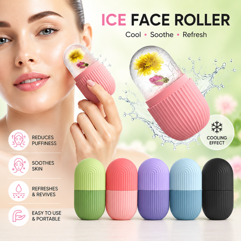 Imported - Silicone Ice Cube Face Roller – Reusable Beauty Ice Mold for Skin Care