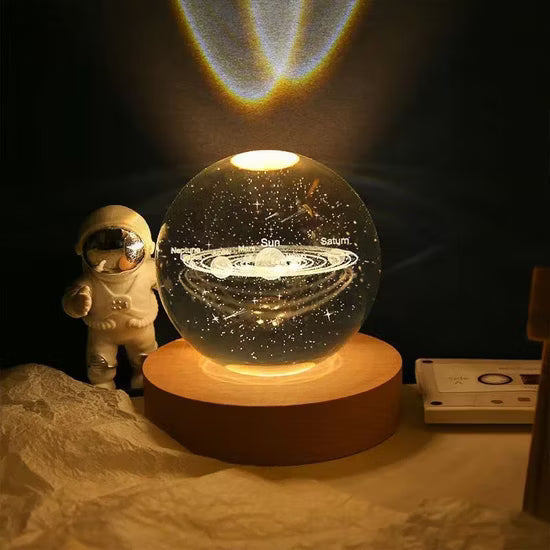3D Crystal Ball Night Light – LED Desktop Decoration Lamp for Home & Office | Premium Quality