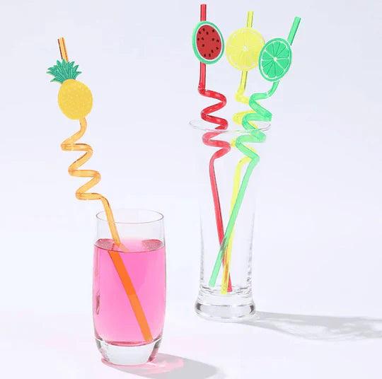 Pack of 4 Fruity Crazy Loop Straws in Pakistan