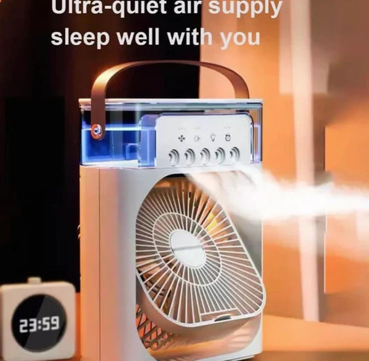 Portable Ice Cooler Mini Air Conditioner Fan – USB Mist Cooling Fan for Home, Office & Travel | Premium Quality