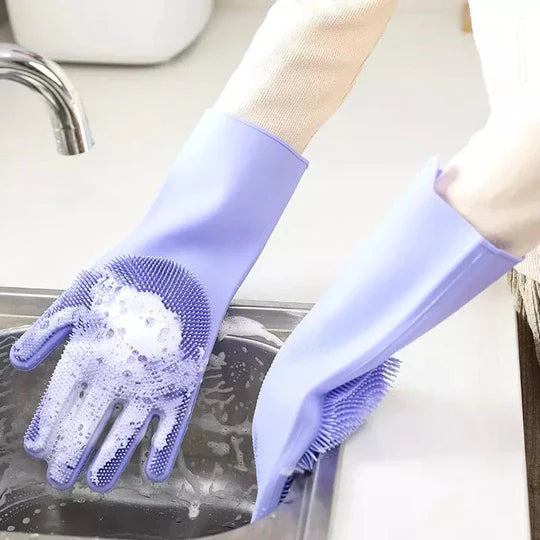 Premium Silicone Washing Gloves for Dishwashing and Cleaning