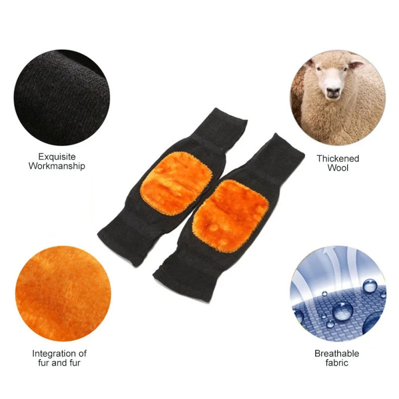 Premium Winter Fur Knee Warmers Pair, Soft Thermal Knee and Leg Protectors